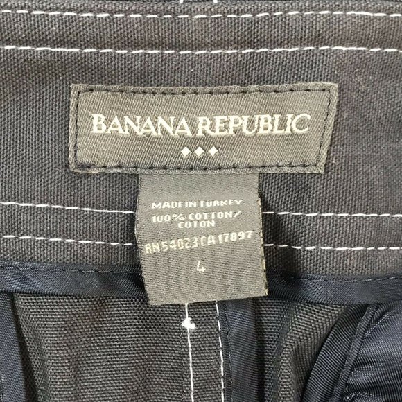 Banana Republic Navy Blue Skirt Straight Knee Snap Front Belt loops sz 4 S EUC - Picture 2 of 4